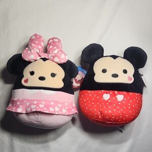 Disney Squishmallows Valentine’s Mickey & Minnie Mouse Plush Set NWT